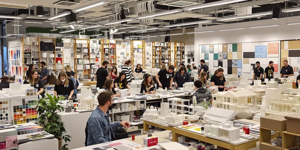 Migliori Corsi di Interior Design riconosciuti MIUR del 2025 Aula di design d'interni con studenti creativi.
